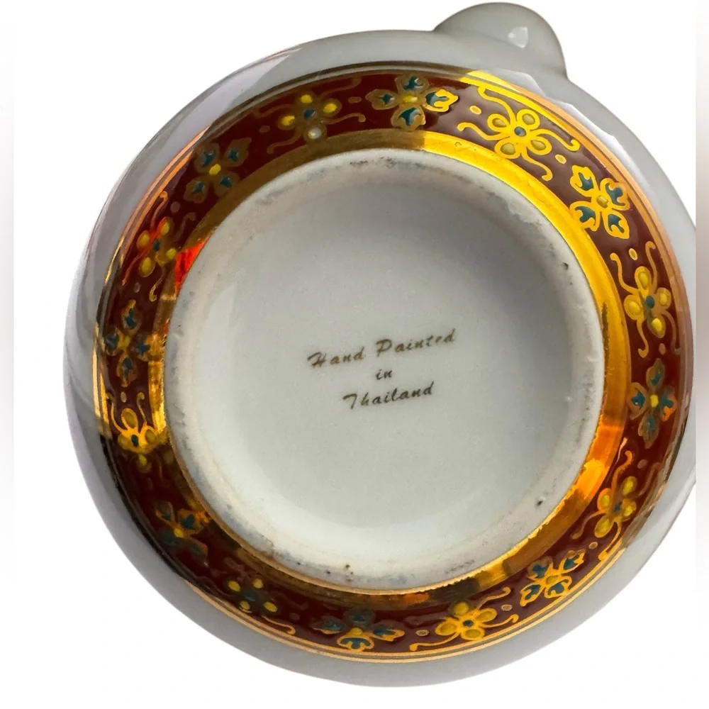 Vintage Hand-Painted Porcelain Tea Set – Gold & Floral Design - Picture 6 of 16